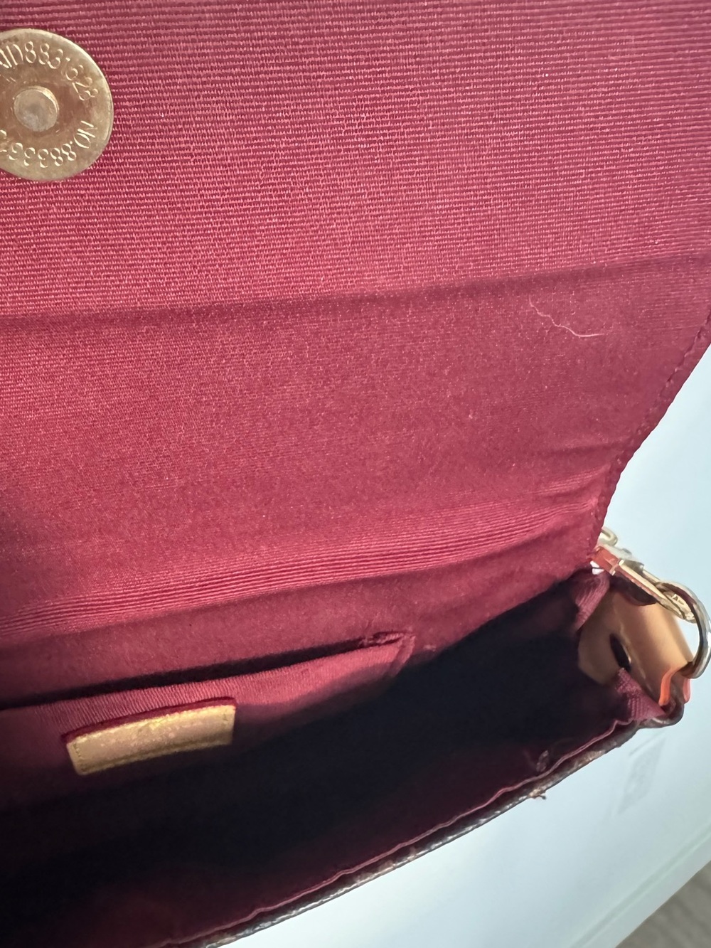Brown Monogram Mini Shoulder Bag with Gold Chain